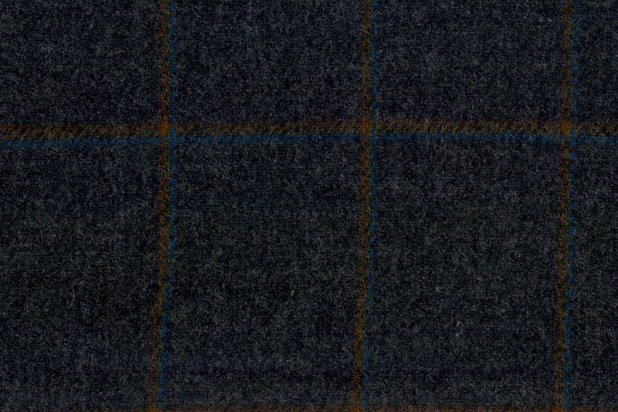 Dark grey with blue orange windowpane