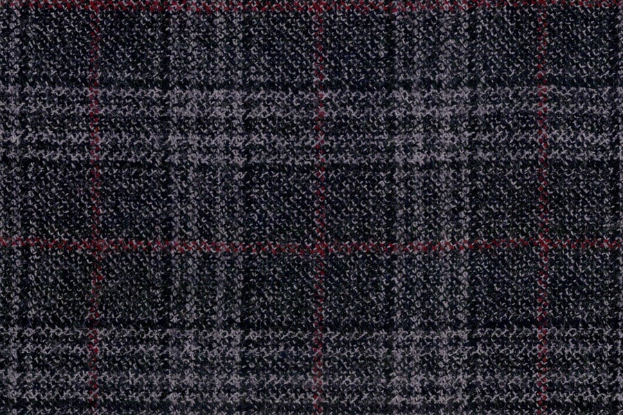 Grey checks with red windowpane