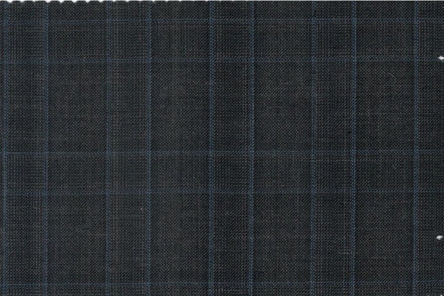 Dark grey with blue windowpane