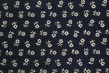 Cream flowers on navy blue
