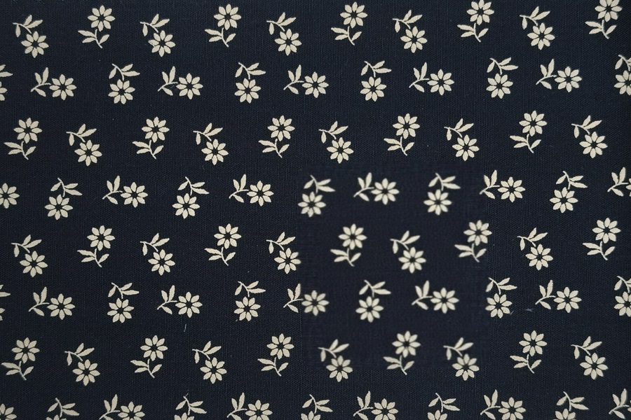 Cream flowers on navy blue