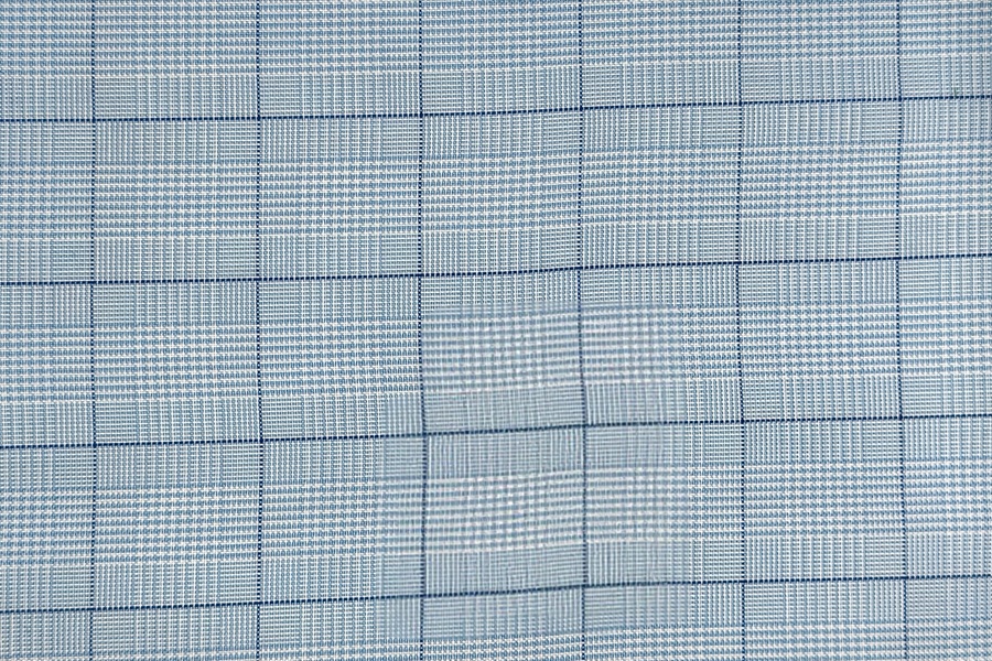 Blue and white checks in black squares