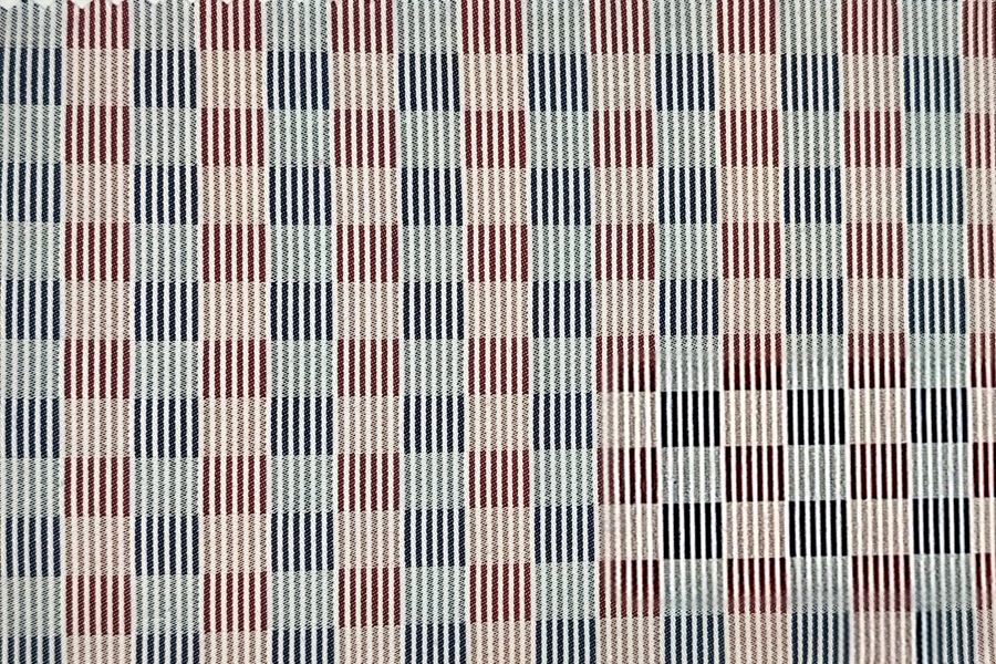 Maroon and blue striped squares