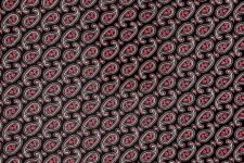 Red paisley on black