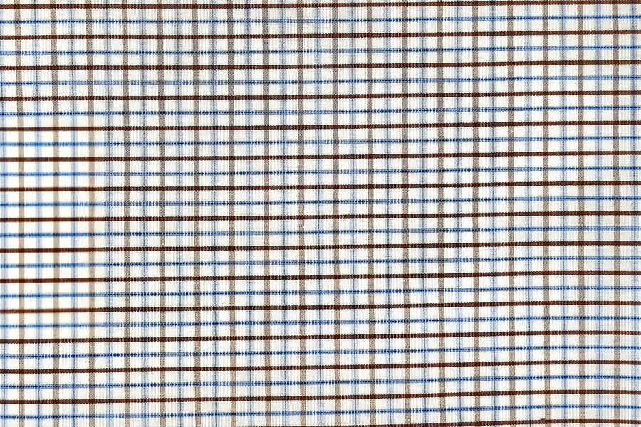 Brown and blue small checks