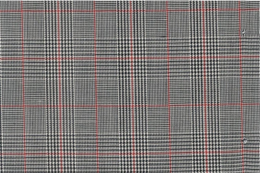 Light Grey Check with red windowpane