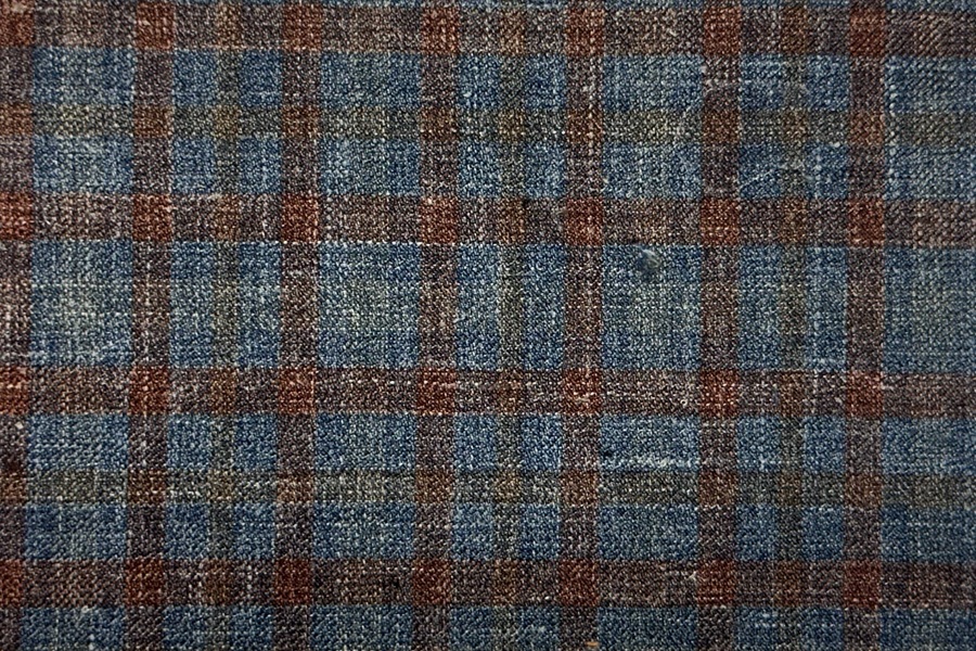 Blue with red checks
