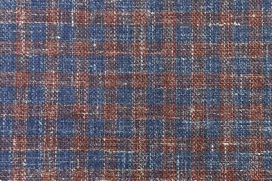 Blue and red checks