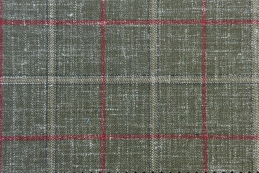 Olive with red windowpane